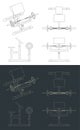 Preacher curl machine blueprints Royalty Free Stock Photo