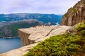 Preachers Pulpit Rock in fjord Lysefjord - Norway Royalty Free Stock Photo