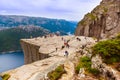 Preachers Pulpit Rock in fjord Lysefjord - Norway Royalty Free Stock Photo
