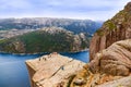 Preachers Pulpit Rock in fjord Lysefjord - Norway Royalty Free Stock Photo