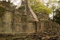 Preah Khan Temple and Tree Royalty Free Stock Photo