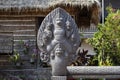 Preah Promaeath pagoda in Siem Reap, Cambodia. Naga stone carving decor. Buddhist temple in Southeast Asia.