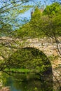 Prebends Bridge, one of three stone-arch bridges crossing River Wear in Durham, England Royalty Free Stock Photo