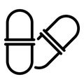 Prebiotic capsule icon, outline style
