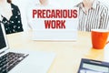 Precarious work written in small business team background