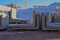 Precast concrete elements on a construction site in Halle an der Saale Royalty Free Stock Photo