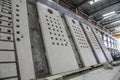 Precast concrete facade elements in the production