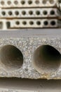 Precast concrete hollowcore slabs Royalty Free Stock Photo