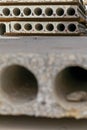 Precast concrete hollowcore slabs Royalty Free Stock Photo