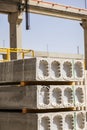 Precast concrete hollowcore slabs Royalty Free Stock Photo