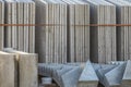 Precast concrete walls in rack