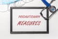 Precautionary measures inscription anti coronavirus outbreak Royalty Free Stock Photo