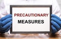Precautionary measures inscription anti coronavirus outbreak Royalty Free Stock Photo