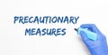 Precautionary measures inscription on white background Royalty Free Stock Photo