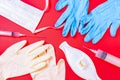 Precautions with safety gloves and protective mask