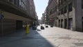 Preciados street in Madrid with fewer people than usual due to the state of alarm