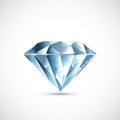 Precious blue diamond Isolated on white background