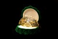 Precious brooch in the green box Royalty Free Stock Photo
