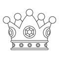 Precious crown icon, outline style