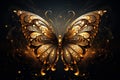 Precious Golden butterfly wallpaper. Generate Ai