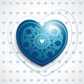 Precious heart in blue Royalty Free Stock Photo