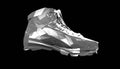 Precious metal sports shoes, low poly sneakers with hard edges and shiny faces. Sports fitness achievement metaphor Royalty Free Stock Photo