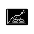 Precious metals price black glyph icon