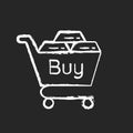 Precious metals purchase chalk white icon on black background Royalty Free Stock Photo