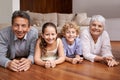 Precious moments with our grandkids. Portrait of two siblings and their grandparents. Royalty Free Stock Photo