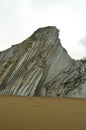 Precious Mountain Language With Formations Of The Flysch Type Of The Paleocene Geopark Basque Route UNESCO. Shooting Game Of Thron Royalty Free Stock Photo