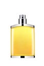 Precious perfume bottle isolated on white background with clipping path and copy space for your text