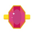 Precious ring with stone gems vector illustration. Royalty Free Stock Photo