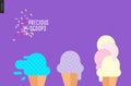 Precious scoops on purple Royalty Free Stock Photo