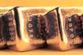 Precious shiny gold bars. Background for finance banking concept. Trade precious metals. Bullions.