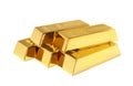 Precious shiny gold bars on white Royalty Free Stock Photo