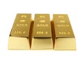 Precious shiny gold bars on white Royalty Free Stock Photo