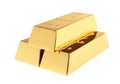 Precious shiny gold bars on white Royalty Free Stock Photo