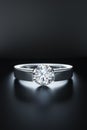 Precious shiny large solitaire diamond ring Royalty Free Stock Photo