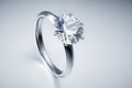 Precious shiny large solitaire diamond ring Royalty Free Stock Photo