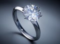 Precious shiny solitaire diamond ring Royalty Free Stock Photo