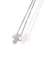 Precious silver chain with cross on white isolated background.