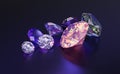 Seven Glowing Precious Stones Royalty Free Stock Photo