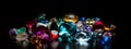 Precious stones on a black background. Generative Ai, Royalty Free Stock Photo