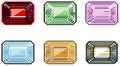 Precious stones with emerald cut