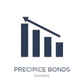 Precipice bonds icon. Trendy flat vector Precipice bonds icon on