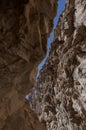 Precipice formed by very close rock walls in the duck canyon