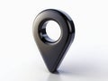 Precise Aerial GPS Navigation Marker A HighAngle View of a Focused Black Locator Pinpoint on a Blank White