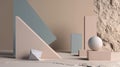 Precise angles, and a muted color palette contribute to a visually balanced. Generative Ai