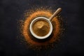 A precise arrangement of black pepper powder in foodgraphy photography