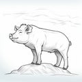 Precise Draftsmanship: A Pig On The Mountain